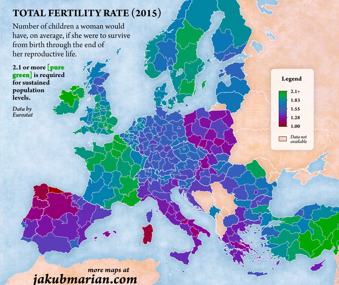 Total Fertility Rate 2015 Europe